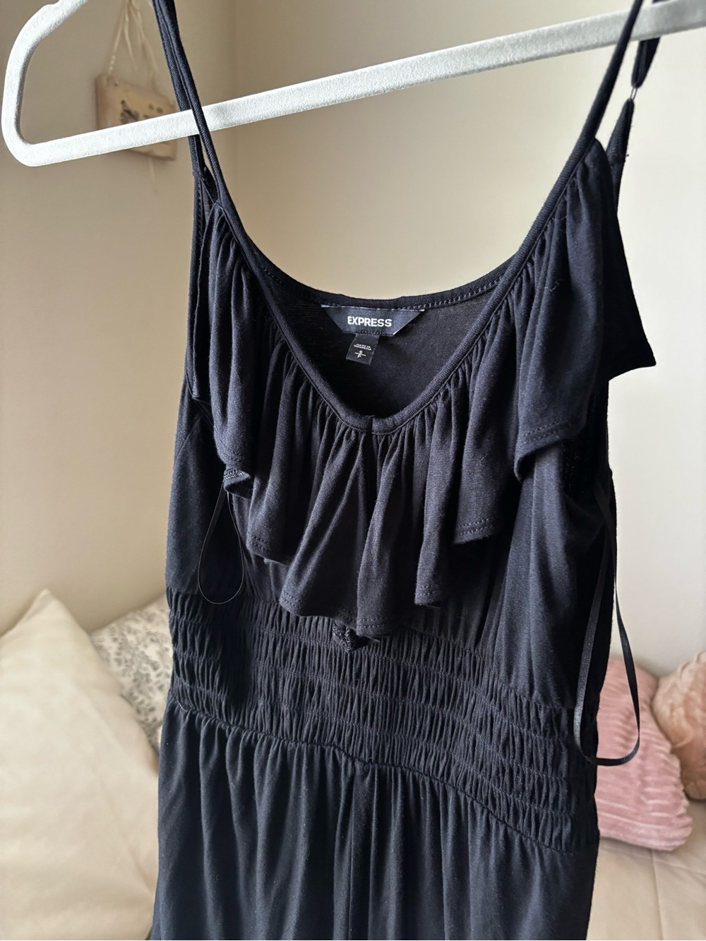 Express Black Ruffle Long Maxi Dress